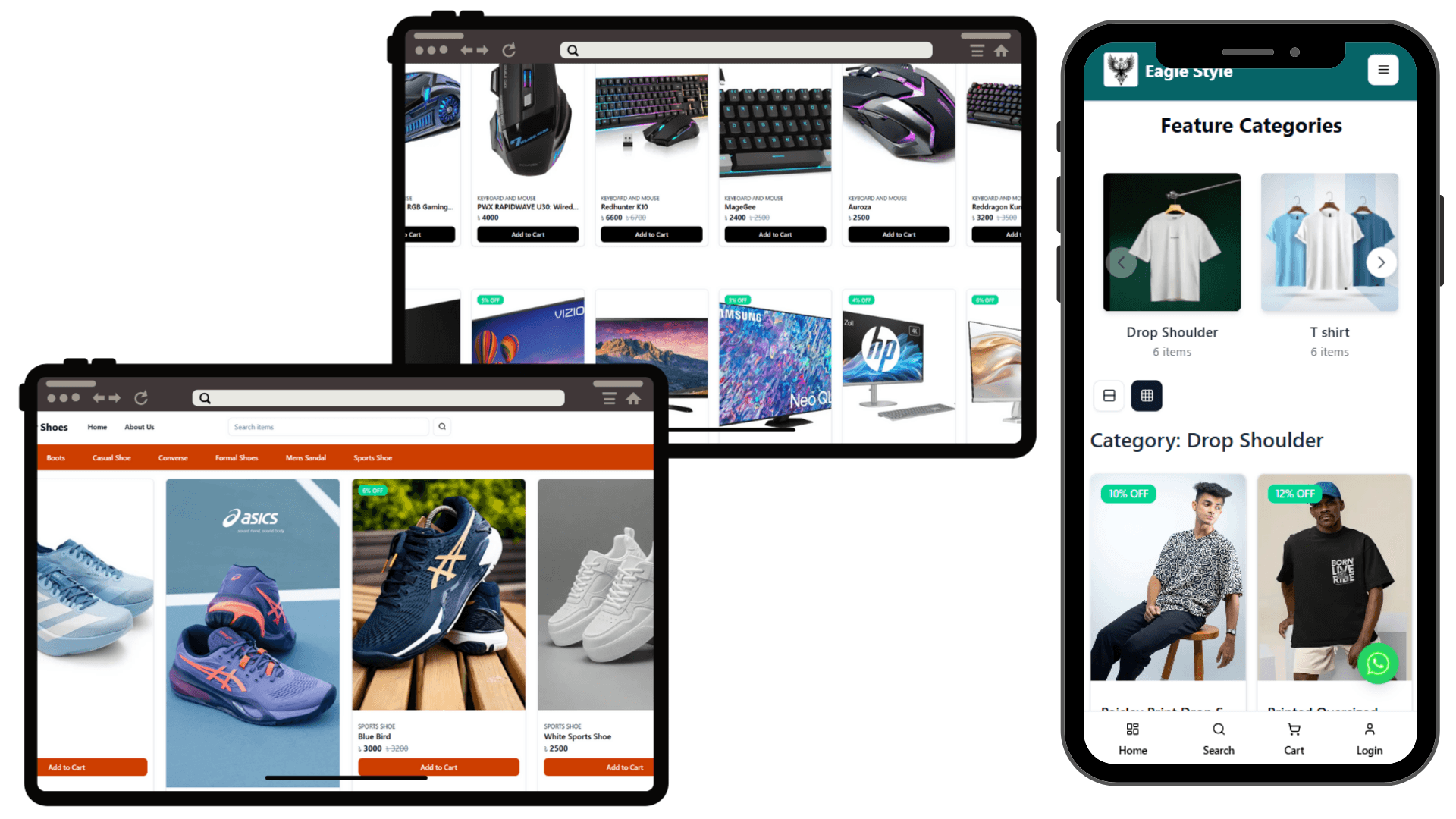 প্রফেশনাল ই-কমার্স ওয়েবসাইট, একদম প্রস্তুত